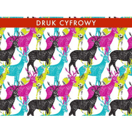 100cm COLORFUL DEERS - organic single jersey with elastane TE210