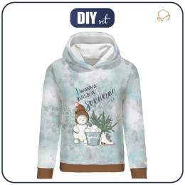 CLASSIC WOMEN’S HOODIE (POLA) - I WANNA BUILD A SNOWMAN (WINTER IN THE CITY) - looped knit fabric 