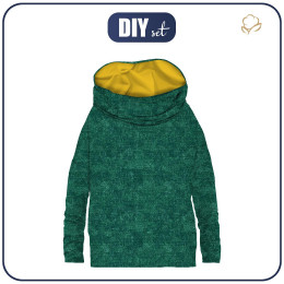 SNOOD SWEATSHIRT (FURIA) - ACID WASH / BOTTLE GREEN - looped knit fabric 