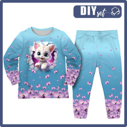 CHILDREN'S PAJAMAS " MIKI" - ANIMALS CRACKED pat.1 (cat) - sewing set