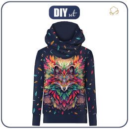 HYDROPHOBIC HOODIE UNISEX - Animals mandala wz.1 - sewing set