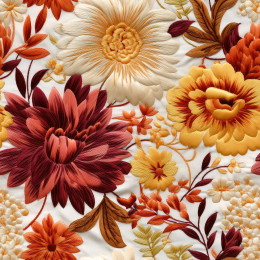 AUTUMN FLOWERS  PAT. 7 - Linen 100%
