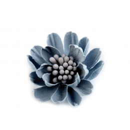 Cotton flower 3D applique - muted blue