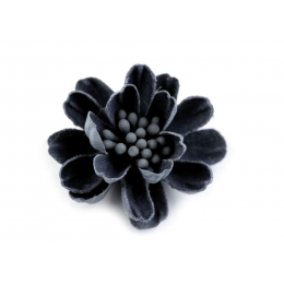 Cotton flower 3D applique - dark blue