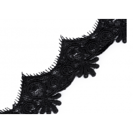 Embroidered lace 60 mm - black