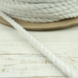 Twisted cotton cord 3 mm -  white