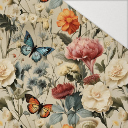 Butterfly & Flowers wz.9 - Hydrophobic brushed knit