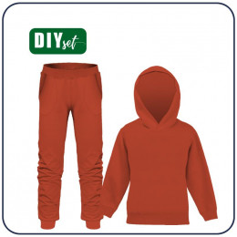 Children's tracksuit (OSLO) - B-28 POTTERS CLAY - looped knit fabric 