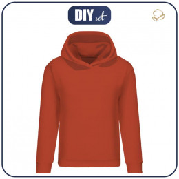 CLASSIC WOMEN’S HOODIE (POLA) - B-28 - POTTERS CLAY - looped knit fabric