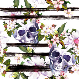 SKULLS ON STRIPES / white - looped knit SP250