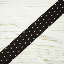 Cotton Bias Binding Tape in polka dots 18mm - black