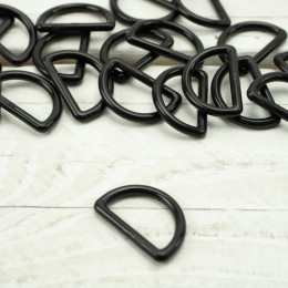 Plastic D-ring width 20 mm - black