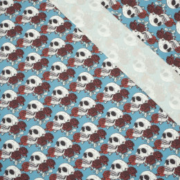 SKULLS AND ROSES - quick-drying woven fabric