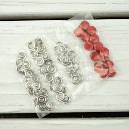 Press Fasteners 9mm - 20 pieces - red