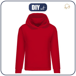 CLASSIC WOMEN’S HOODIE (POLA) - RED - looped knit fabric