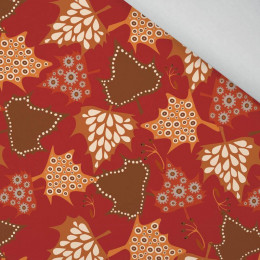 MAPLE LEAVES / maroon - brushed knitwear with elastane