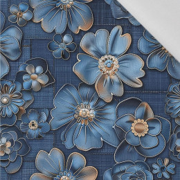 DENIM FLOWERS wz.1 - Cotton woven fabric