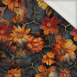 DENIM FLOWERS wz.2 - looped knit fabric