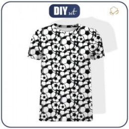 MEN’S T-SHIRT M - FOOTBALLS / white - single jersey 