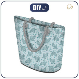 TOTE BAG - TURTLES AND SHOAL (BLUE PLANET) - sewing set