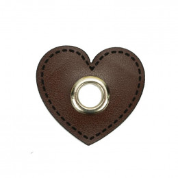 Washer with eyelet Heart - brown