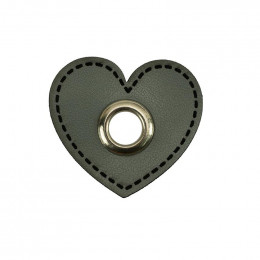 Washer with eyelet Heart - grey