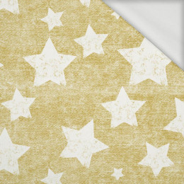 50CM WHITE STARS / vinage look jeans (gold) - looped knit fabric