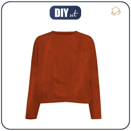 HOMEWEAR velour sweatshirt "EVA" - BRICK - sewing set