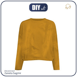 HOMEWEAR velour sweatshirt "EVA" - GOLD - sewing set