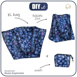 XL bag with in-bag pouch 2 in 1 - BLUEBERRIES - sewing set