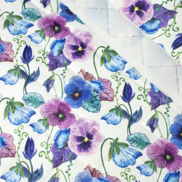 40cm - PANSIES (BLOOMING MEADO - Quilted nylon fabric 