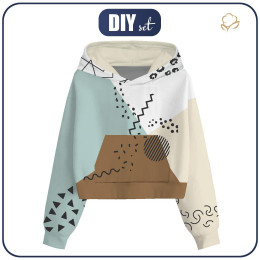 Cropped hoodie (IDA) - COLOR BLOCK pat. 1 - sewing set