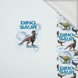 DINO SIGHT / white - Panoramic panel - looped knit fabric with elastane