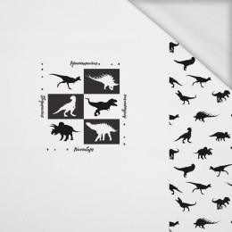 DINO BLACK / white - Panoramic panel - looped knit fabric with elastane