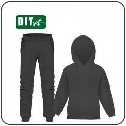 Children's tracksuit (OSLO) - GRAPHITE - looped knit fabric 