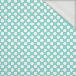 50cm WHITE DOTS / mint - looped knit 