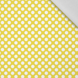 WHITE DOTS / yellow - Cotton woven fabric