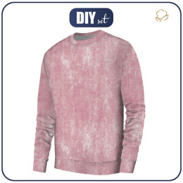 MEN’S SWEATSHIRT (OREGON) BASIC - GRUNGE (rose quartz) - looped knit fabric 