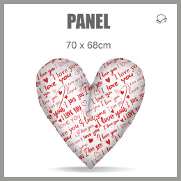 CUSHION PANEL HEART - I LOVE YOU