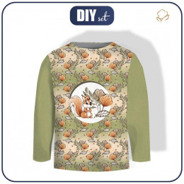 LONGSLEEVE - SQUIRRELS AND LEAVES pat. 1 (AUTUMN IN THE FOREST) - sewing set