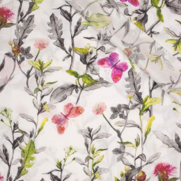 MEADOW / butterflies - viscose woven fabric