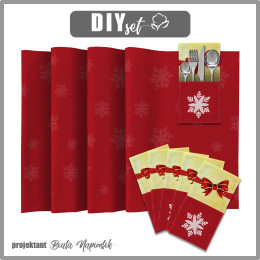 NAPKINS AND RUNNER - BOW / SNOWFLAKES - sewing set