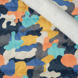 CAMOUFLAGE COLORFUL pat. 2 - nylon fabric quilted in stripes