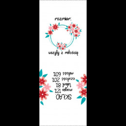 Girlish care tag "FLOWERS " PL - 9 pcs set / Choice of sizes