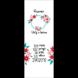 Girlish care tag "FLOWERS " CZ - 9 pcs set / Choice of sizes