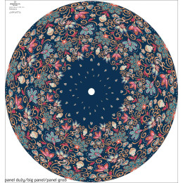 FLOWERS (pattern no. 2) / dark blue -  big circle skirt panel 