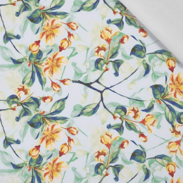 APPLE BLOSSOM pat. 1 (yellow) - Cotton woven fabric