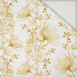50cm FLOWERS pattern no. 4 (gold) - Viscose jersey