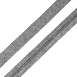 Waterproof Bias Binding Tape linen imitation 20 mm - light grey