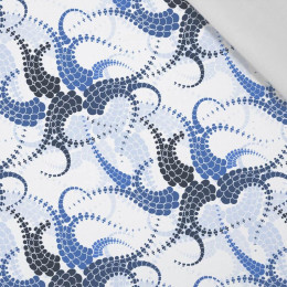 50cm LEAVES pat. 6 (classic blue) - Cotton woven fabric